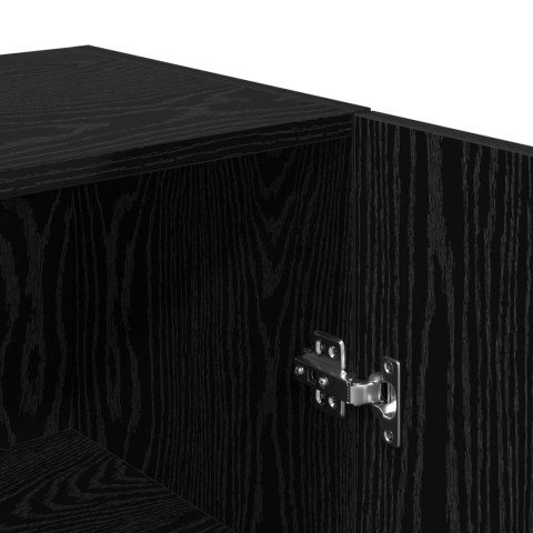 ZESTAW SZAFEK RTV Z PÓŁKĄ 4 PCS CZARNY DĄB 30.5X 30X 60CM