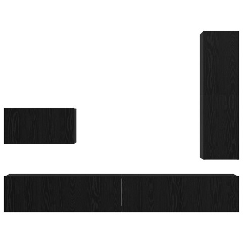 ZESTAW SZAFEK RTV Z PÓŁKĄ INNY 4 SZT. DĄB CZARNY 30.5X30X110CM