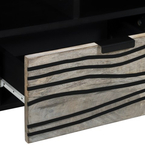 SZAFKI I REGAŁY NA MEDIA BIAŁY I CZARNY 100X 33.5X 46CM