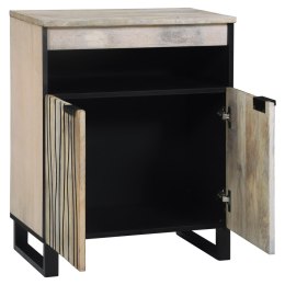 SZAFKI I REGAŁY NA MEDIA BIAŁY I CZARNY 60X33.5X75CM