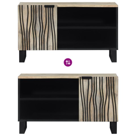 SZAFKI I REGAŁY NA MEDIA BIAŁY I CZARNY 80X 31.5X 46CM