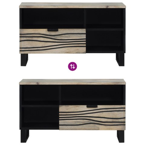 SZAFKI I REGAŁY NA MEDIA BIAŁY I CZARNY 80X 33.5X 46CM