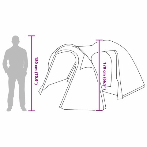 NAMIOT KOPUŁOWY Z DACHEM Z PRZECHOWYWANIEM Z WENTYLACJĄ POWIETRZNĄ SZARY I POMARAŃCZOWY