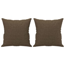 PODUSZKI OZDOBNE 2 SZT. BRĄZOWY 40X40CM TKANINA