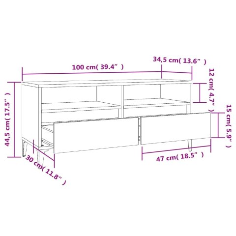 SZAFKA POD TV DĄB SONOMA 100X34,5X44,5CM
