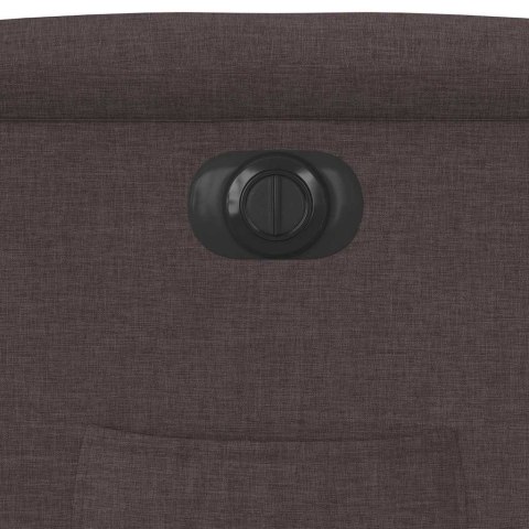 ELEKTRYCZNY FOTEL ROZKŁADANY CIEMNOBRĄZOWY OBITY TKANINĄ