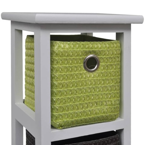 REGAŁ Z KOLOROWYMI KOSZAMI DREWNO PAULOWNI