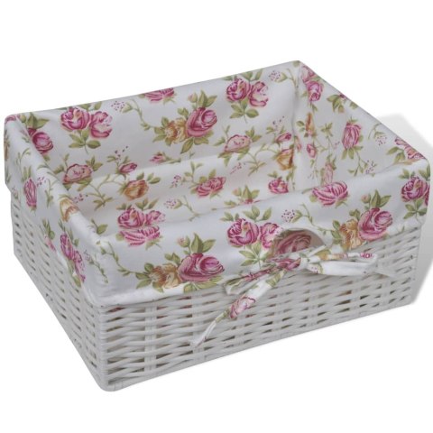 VidaXL Szafka z 1 szufladą i 2 koszykami, biała, drewno paulownia