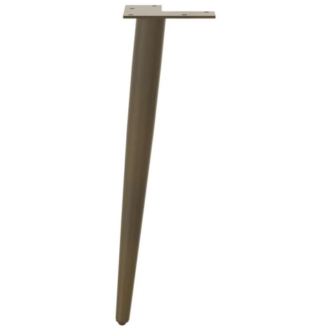 NOGI DO STOLIKA KAWOWEGO W KSZTAŁCIE STOŻKA 4 SZT. NATURALNA STAL 30-31CM STAL
