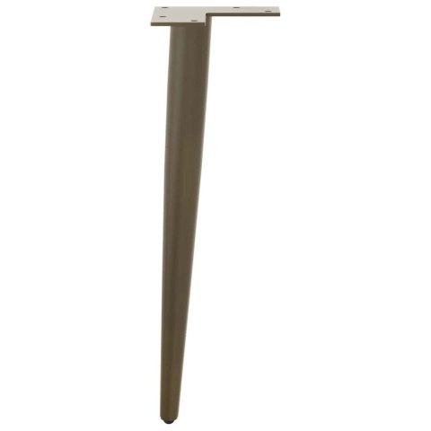 NOGI DO STOLIKA KAWOWEGO W KSZTAŁCIE STOŻKA 4 SZT. NATURALNA STAL 30-31CM STAL