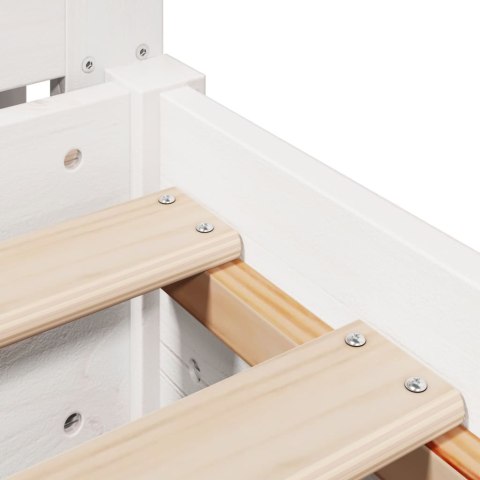 VidaXL Rama łóżka bez materaca, biała, 90x200 cm, lite drewno sosnowe