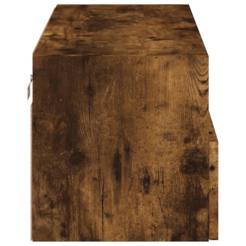 ŚCIENNA SZAFKA TV PRZYDYMIONY DĄB 80X30X30CM