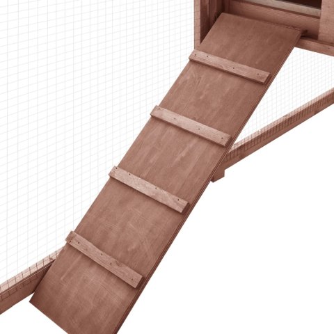 KLATKA DLA KRÓLIKA Z WYBIEGIEM BIEL I MOKKA DREWNO JODŁOWE