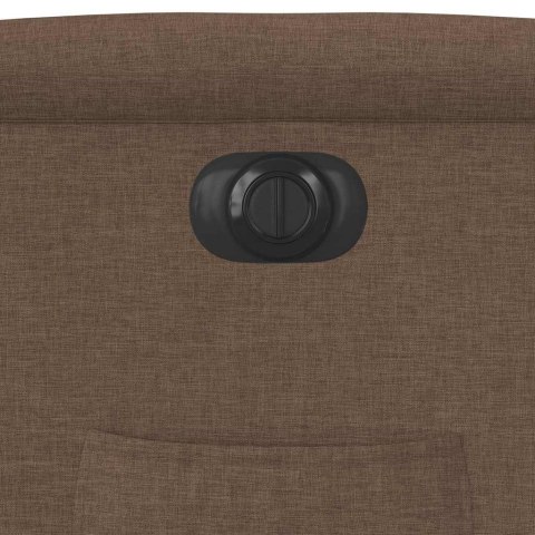 ELEKTRYCZNY FOTEL ROZKŁADANY BRĄZOWY OBITY TKANINĄ