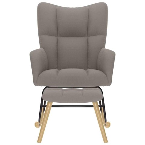 FOTEL BUJANY Z PODNÓŻKIEM KOLOR TAUPE OBITY TKANINĄ