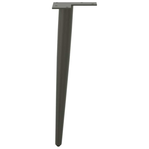 NOGI DO STOLIKA KAWOWEGO W KSZTAŁCIE STOŻKA 4 SZT. ANTRACYT 42-43CM STAL