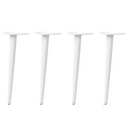 NOGI DO STOLIKA KAWOWEGO W KSZTAŁCIE STOŻKA 4 SZT. BIAŁE 30-31CM STAL