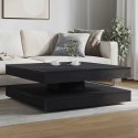STOLIK KAWOWY OBROTOWY 360 STOPNI CZARNY DĄB 90X90X34,5CM