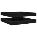 STOLIK KAWOWY OBROTOWY 360 STOPNI CZARNY DĄB 90X90X34,5CM