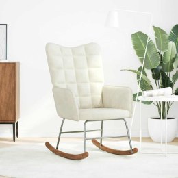 FOTEL BUJANY KREMOWY TAPICEROWANY AKSAMITEM