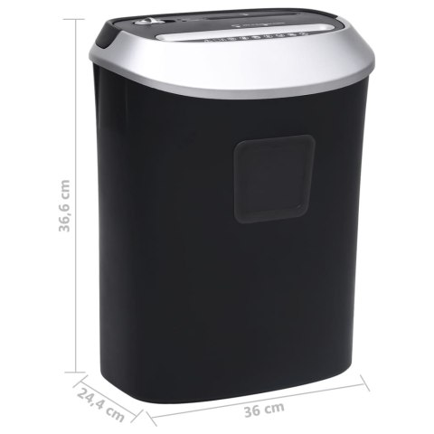 NISZCZARKA DO PAPIERU NA 10 ARKUSZY CIĘCIE W ŚCINKI CZARNA