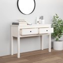 STOLIK KONSOLOWY BIAŁY 100X35X75CM LITE DREWNO SOSNOWE