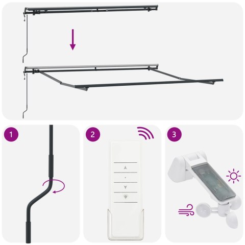 AUTOMATYCZNA CHOWANA MARKIZA CZARNA 350X250CM