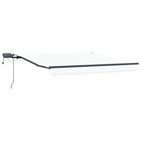 BIAŁA RĘCZNA MARKIZA CHOWANA Z LED 350X250CM