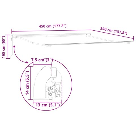 AUTOMATYCZNA CHOWANA MARKIZA POMARAŃCZOWO-BRĄZOWA 450X350CM