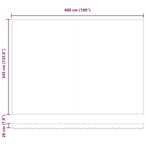 AUTOMATYCZNA CHOWANA MARKIZA POMARAŃCZ/BRĄZ 500X350CM