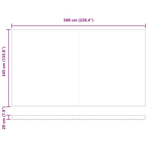 RĘCZNA CHOWANA MARKIZA Z LEDPOMARAŃCZ/BRĄZ 600X350CM