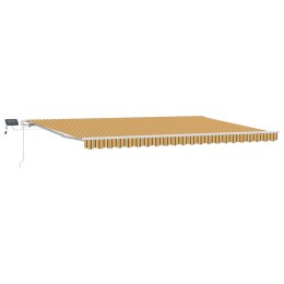 RĘCZNA CHOWANA MARKIZA Z LED W WIELOKOLOROWE PASKI 500X350CM