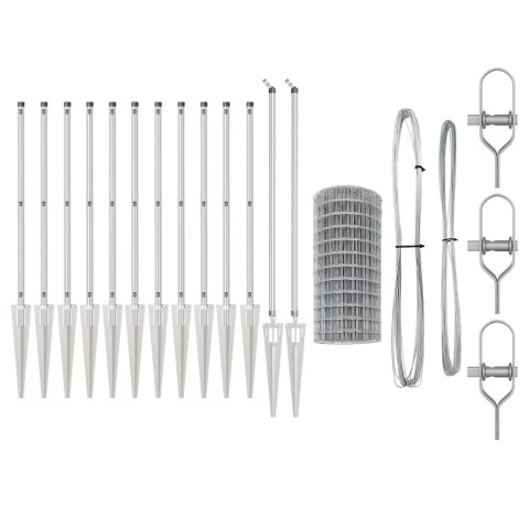 EURO FENCE Z 13 SŁUPKAMI 0.8X25M ZE STALI GALWANIZOWANEJ