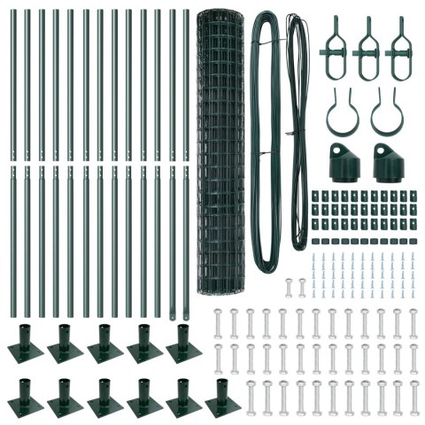 EURO FENCE Z 13 FLANSZOWYMI SŁUPKAMI 1,2X25M ZE STALI OCYNKOWANEJ