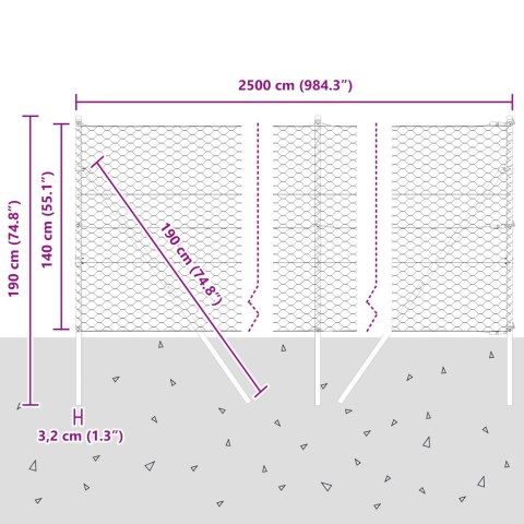 PŁOT HEKSAGONALNY ZIELONY 1.4X25M STAL