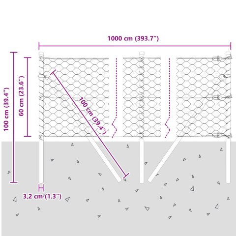 PŁOT SZEŚCIOKĄTNY SZARY 0.6X10M STAL