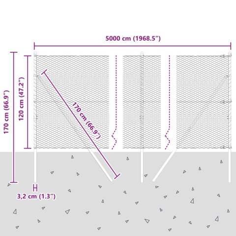HEXAGON FENCE 1,2X50M STAL OCYNKOWANA