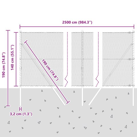 PŁOT HEKSAGONALNY 1,4X25M STAL OCYNKOWANA