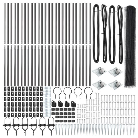 PŁOT HEKSAGONALNY SZARY 1.4X50M STAL