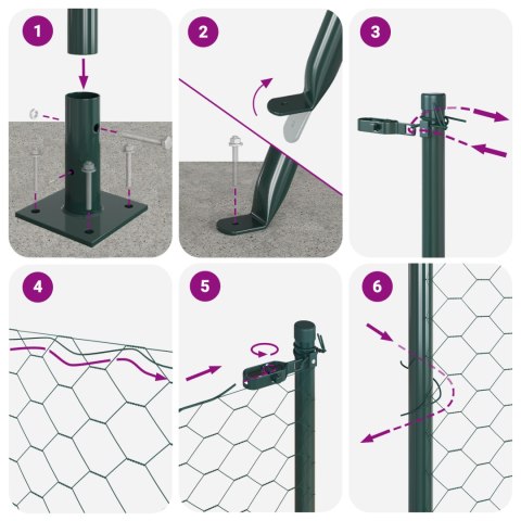 HEKSAGONALNY PŁOT ZIELONY 1,6X50M STALOWY