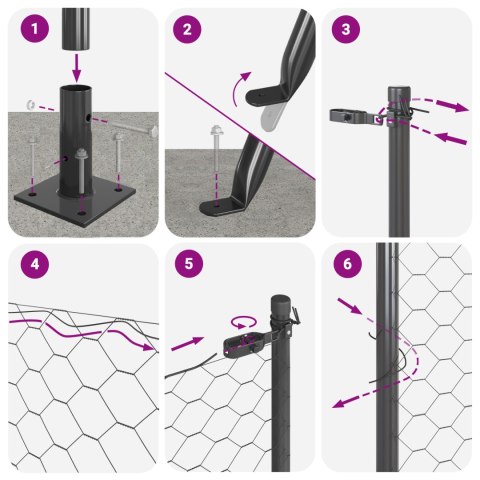 HEXAGON FENCE SZARY 0.5X10M STAL