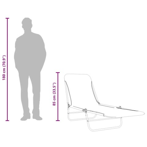 SKŁADANE LEŻAKI 2 SZT. STAL I TKANINA RÓŻOWE