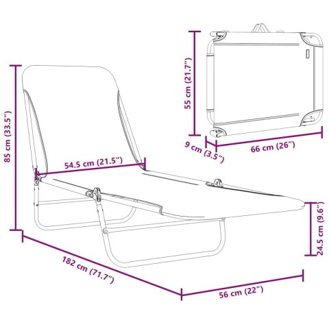 SKŁADANE LEŻAKI OGRODOWE 2 SZT. STAL I TKANINA NIEBIESKIE