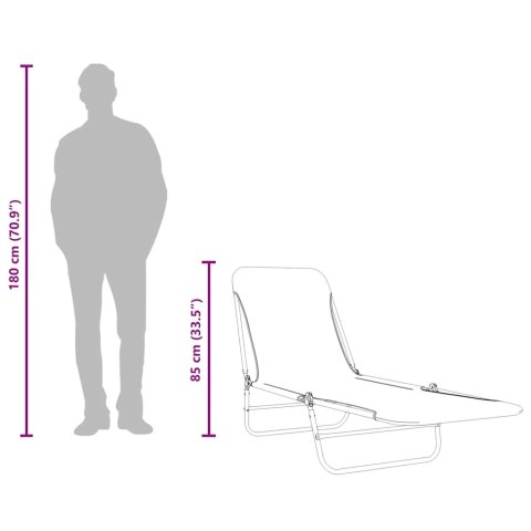 SKŁADANE LEŻAKI OGRODOWE 2 SZT. STAL I TKANINA NIEBIESKIE