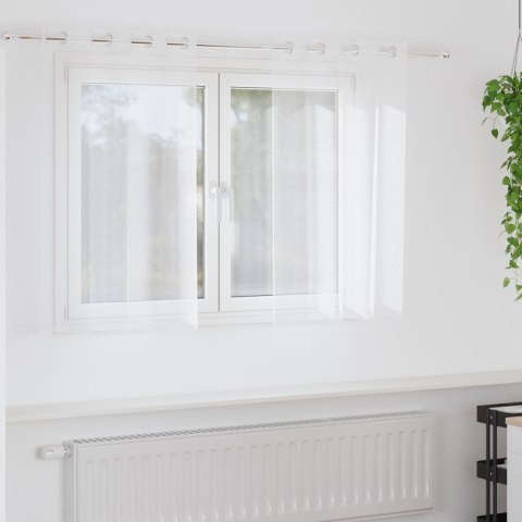 ZASŁONY Z ZASŁONAMI 2 PCS BIAŁY 140X 140CM POLIESTER