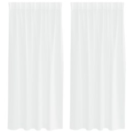 ZASŁONY Z ZASŁONAMI 2 PCS BIAŁY 140X 175CM POLIESTER