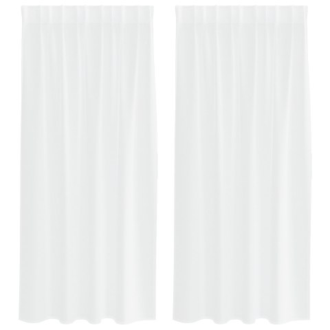 ZASŁONY Z ZASŁONAMI 2 PCS BIAŁY 140X 175CM POLIESTER