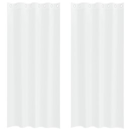 ZASŁONY Z ZASŁONAMI 2 PCS BIAŁY 140X 225CM POLIESTER