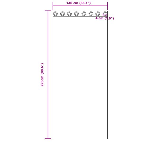 ZASŁONY Z ZASŁONAMI 2 PCS BIAŁY 140X 225CM POLIESTER