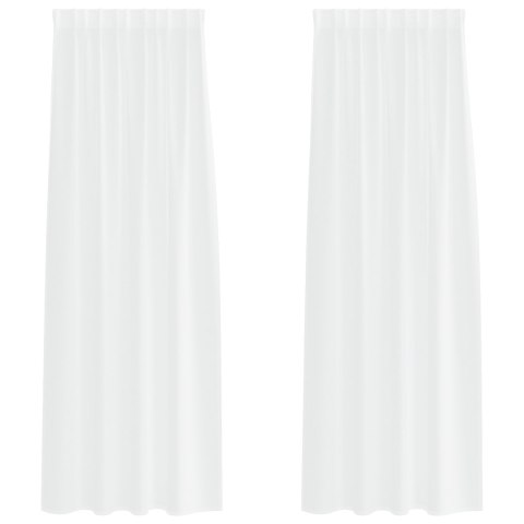 ZASŁONY Z ZASŁONAMI 2 PCS BIAŁY 140X 260CM POLIESTER